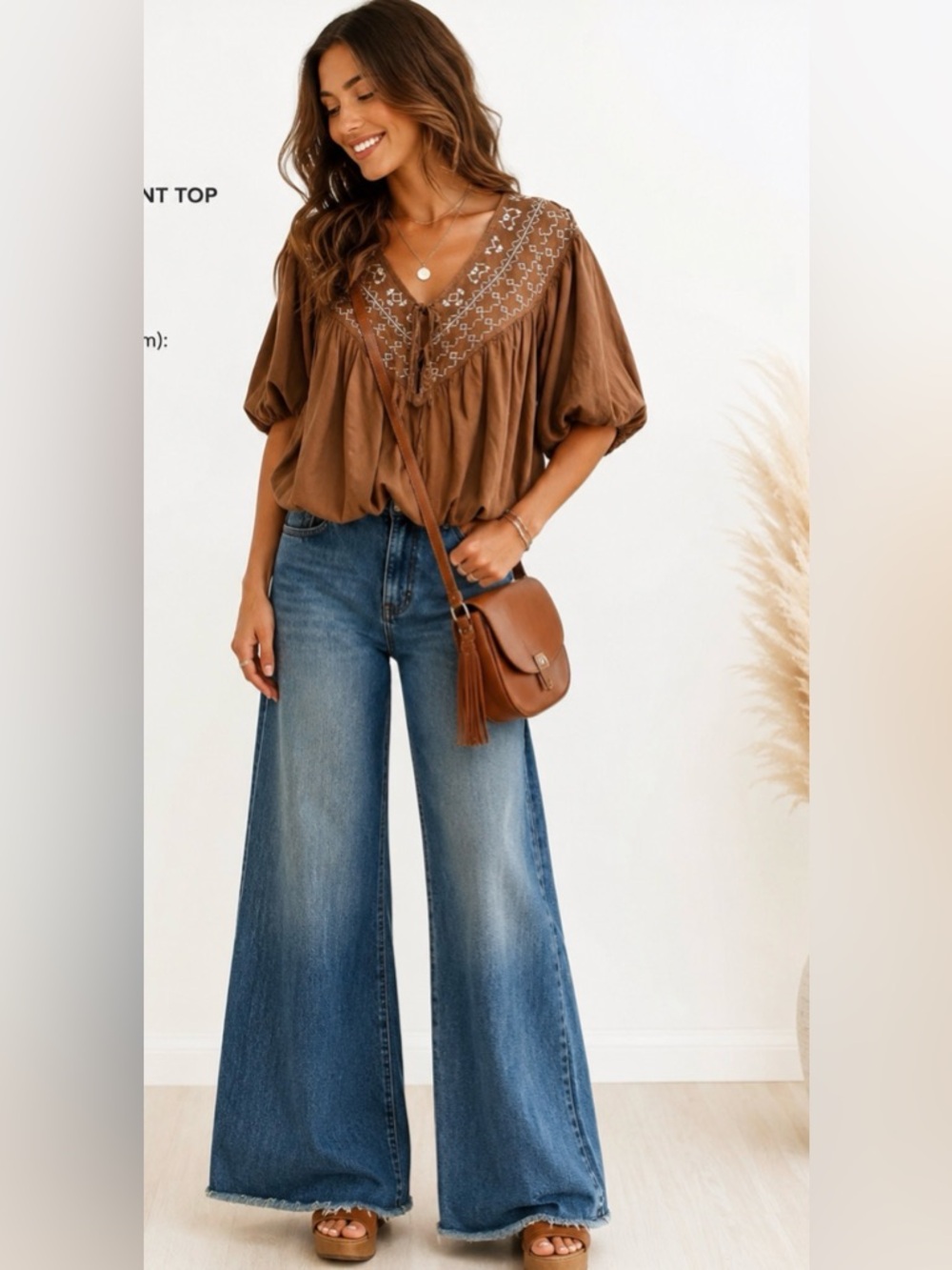 Festi Embroidered Boho Peasant Top – Size 0
